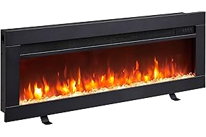 ‎BALDERIA BALDERIA Elektrokamin Agnes 36" | 3in1 Elektrischer Stand-, Wand- oder Einbaukamin mit 3D-Flammeneffekt | Elektro Heizung 1800W | Kamin mit Fernbedienung, Startsteuerung, Timer & Thermostat | Schwarz