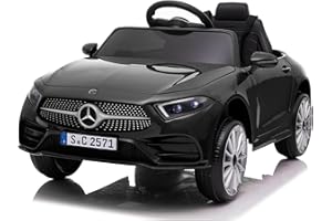 Baroni Toys Macchina Elettrica per Bambini Mercedes AMG Baby car Elettrica Full Optional Nera, Auto Telecomandata con Sedile in Plastica e Porte Apribili, Battera 12V, Carico fino a 30 Kg