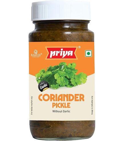 Priya Green Chilli Pickle without Garlic, 300g - Homemade Hari