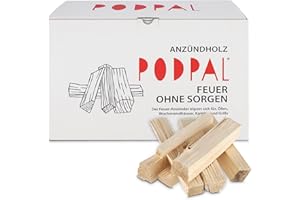 PODPAL - Bois d'allumage naturel en copeaux d'épicéa secs | Environ 5 kg | Bois de chauffage et bois de cheminée | Idéal comme allume-feu, allume-barbecue et allume-feu | Bois d'allumage et bois de
