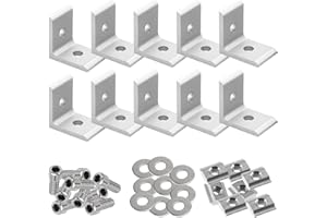 CHOONJIN Zestaw 10 łączników kątowych z profilem aluminiowym, profil aluminiowy 40 x 40, łączniki kątowe M6, kątowe łączniki kątowe, aluminiowe elementy mocujące do mocowania profili aluminiowych