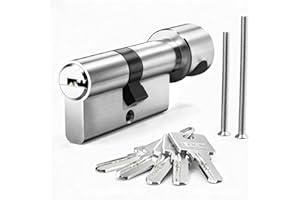 MANICAF Knaufzylinder 30/30, Euro-Zylinder-Schloss, Schließzylinder mit Knauf, Sicherheitsschloss Haustür, Zylinderschloss 60mm mit 5 Messing Schlüssel