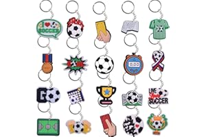 Acuiwer 20 PCS Football Keyrings Football Party Bag Fillers Supplies Keychains for Boys Birthday Baby Shower Party Favors