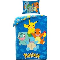 Parure De Lit Pokémon - Housse De Couette 135x200 Cm + Taie D'oreiller 80x80 Cm - Pikachu, Évoli & Amis - Certifiée Öko-Tex - 3