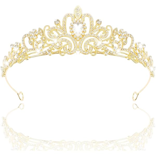 YARIEW Corona Tonda Di Cristallo Per Donne E Ragazze – Diadema Con Strass, Fascia Nuziale E Tiara Per Compleanno, Con 10 Clip