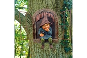 NIWWIN Garden Gnome Statue, Sculpture Tree Decoration, Funny Figurines Decor Ornaments for Lawn Patio Yard Decorations, Novelty Interesting Gifts.(Female)