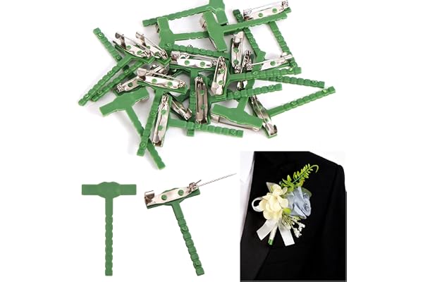 50 Boutonniere nålar, T-Formade Corsage-Nålar | Små Gröna Plastknapphålsclips Hållbara Säkerhetsclips Corsage-Tillbehör för Brudgum och Bröllopstillbehör