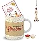 OddClick Gift for Brother Best Bhaiya Bhabhi Gift Set Rakhi Roli Chawal Greeting Card Gift Set - Gift for Rakshabandhan (BHABHI Mug)