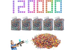 NITZCHE Gel Blaster Ammo 120000 Pcs, 5 Pack Gel Blaster Bullets 7-8mm Gel Splatter Water Bullets Refill Ammo for Gel Blaster Gun, Gel Ball Blaster, Electric Gel Ball GunBullets, Gel Gun Ammo