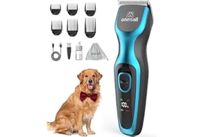 oneisall Dog Clippers Professional for Thick Hair, Heavy-Duty Dog Grooming Clippers with Detachable Metal Blade, Cordless Pet Shaver for Cockapoo Poodles