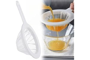 BEYLOS 1Pcs 400 Mesh Fine Mesh Strainer Hanging Plastic Sieve for Kitchen Coffee Tea Juice Jam Yogurt Coffee Tea Milk Soy Milk Honey Fruit Vinegar Filtration of Fried Food Etc