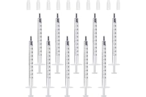 JOYSKY Pack of 10 1 ml Syringe with Luer Plastic Syringe Without Needle for Refilling and Measuring Oil Adhesive Applicator of Liquids Feeding Pets Scientific Laboratories