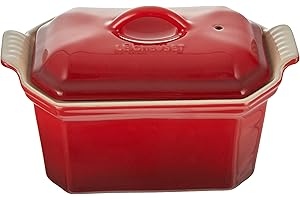 Le Creuset 910084064110 kamionka Frais Gras Terrine z prasą i termometrem, 0,6 l, wiśnia, 91008406064110