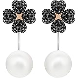 Boucles d’oreilles Swarovski Latisha « Ear-Jacket » , cristal noir, finition mix de métal, pour femme