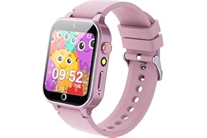 RUOPOEM Smartwatch per Bambini con 26 Giochi, Orologio Smartwatch Bambini con Fotocamere Musicale Video Contapassi Sveglia Touchscreen, Orologio Bambino Bambina Educativi Regalo Compleanno per 4-12 Anni