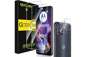 QULLOO Folia ochronna do Motorola Moto G54 5G do szkła pancernego, 2 sztuki folii pancernej z 2 sztukami ochrony aparatu, twardość 9H folia HD przezroczysta szkło ochronne odporna na zarysowania folia