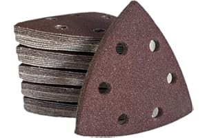 Q TOOLS Lot de 30 feuilles de papier abrasif pour ponceuse triangulaire, grain 80, 120, 240, papier abrasif auto-agrippant, ponceuse delta, triangles abrasifs 93 x 93 x 93 mm