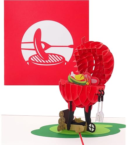 WBdesignz BBQ-Einladungskarte – Quadratisch, 125 X 125 Mm, Mit Umschlag, Grill-Motiv