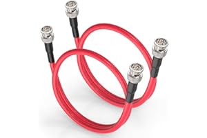 Superbat Cable SDI 3G/6G/12G 60cm,2Pieza BNC Belden 1694A Cable Rojo 75ohm Macho a Macho Cable de Video para Cámara HD Monitor CCTV Equipos de Video Soporta HD-SDI/3G-SDI/6G-SDI/12G-SDI/4K/8K.