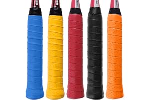 DAJING Badminton Racket Grip - 5 Pack Overgrip Tape, Anti-Slip, Breathable, and Durable for Tennis, Squash, and More