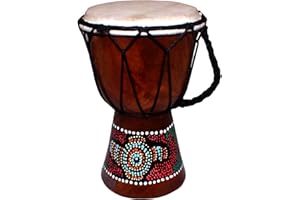 WORLD PLAYGROUND Tambour Djembe Peint -Tambour Bongo Ouest Africain (Hauteur: 20cm)