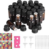 24 Flaconi Olio Essenziale Vetro Marrone 10ml Con Contagocce - Kit Per Aromaterapia E Miscele - Foto 10