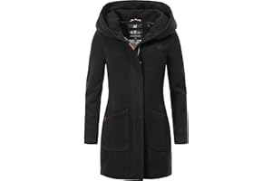 MARIKOO Damen Mantel in Wollmantel-Optik warmer Trenchcoat mit Kapuze Maikoo XS-5XL