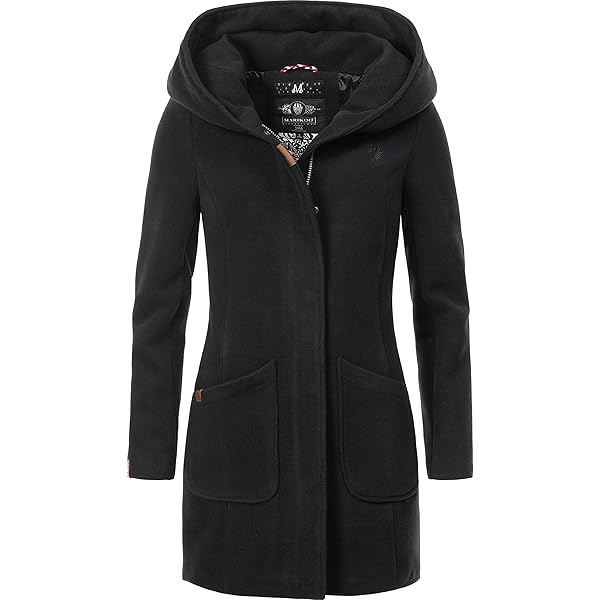 MARIKOO Damen Jacke Frühling Übergangsjacke leicht Parka Mantel Kapuze