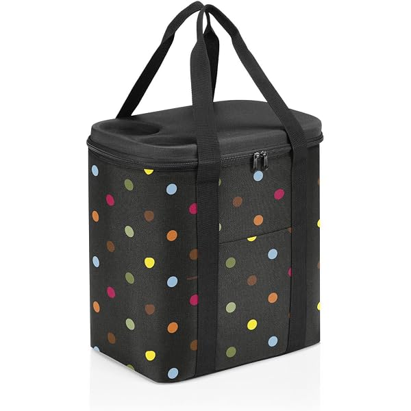 reisenthel coolerbag S pocket - petit sac isotherme idéal pour vos déjeuners, doublure isotherme en feuille d'aluminium, couvercle à fermeture hermétique, capacité 2,5 l, en noir, Couleur:dots white reisenthel coolerbag S pocket - petit sac isotherme idéal pour vos déjeuners, doublure isotherme en feuille d'aluminium, couvercle à fermeture hermétique, capacité 2,5 l, en noir, Couleur:dots white