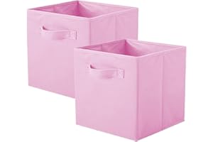 PowerKing Lot de 2 Boîtes Tiroirs en Tissu Cube de Rangement Pliable Coffre pour Linge Jouets Vêtement