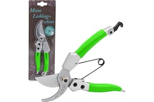 Altera la Vita Professionelle Floristenschere, Gartenschere, Baumschere, Rosenschere | klein ergonomisch für Rechts- und Linkshänder | Bypass-Schere hochwertige scharfe SK5-Stahl Klingen 18 cm Grün