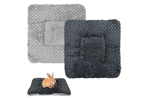 UOCAI Lot de 2 lits en peluche pour petits animaux, 30 x 30 cm, couverture de lit chaude et moelleuse pour cochons d'Inde, lapins, hamsters