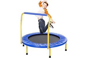 ‎ANCHEER ANCHEER Trampolin Kinder 36'' Inch Mini Trampolin für Drinnen,Klappbar Fitness Kindertrampolin Indoor,Kind Minitrampolin mit Haltegriff,mit Haltegriff Belastung Bis 75kg