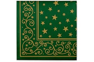 ‎SOVIE HORECA Sovie HORECA Weihnachtsserviette Liam in Grün aus Linclass® Airlaid, Serviette stoffähnlich, Advent Weihnachten Winter, Einwegservietten, 40x40cm, 50 Stück