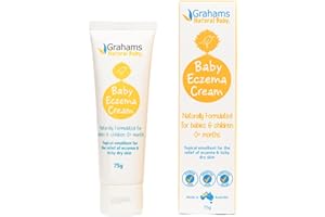 Grahams Natural Baby Eczema Cream for 0-12yrs | Dry Skin, Itch Relief, Redness & Rash Moisturising Lotion | Colloidal Oatmeal & Shea Butter | Clinically Proven, Steroid-Free, Fragrance-Free (1 x 75 g)