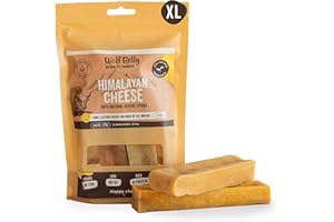 WOLF BELLY NATURAL PET GOODNESS Wolf Belly - Chuches para Perros Queso 100% Natural (2 uds, Talla XL) Churpi Perro Himalaya, Snacks para Perros Larga Duración, Premios para Perros sin Cereales, Stick Dental, Reduce Mal Aliento