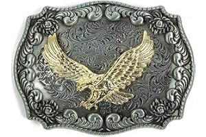 JYTDBCS Zinc Alloy Western Denim Vintage Cyan Eagle Belt Buckle, Cowboy Belt Buckle, Fashion Accessory, Blue, Classic Style
