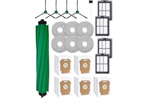 iRobacc 21 Piezas de Accesorios para iRobot Roomba Plus 405/505 Combo Robot Aspiradora: 1 Cepillo Principal, 4 Cepillos Laterales, 4 Filtros HEPA, 5 Bolsas de Aspiradora, 6 Toallitas, 1 Cepillo