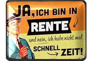 LANOLU Retro blaszana tabliczka emerytura - prezent na emeryturę dla mężczyzn - śmieszna dekoracja na emeryturę i emeryturę, 15 x 20 cm