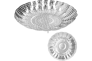 Atyhao składany kosz do gotowania na parze ze stali nierdzewnej stojak na talerze do użytku domowego taca na kosz na żywność dla warzyw i owoców morza gotowanie