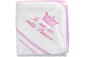 NISSANOU NOSBEBES ® Fabriquer en EUROPE Serviette Cap Sortie de bain bébé idée cadeau naissance bébé maternité ou idée annonce de grossesse (BLANC-RS-50-MP)