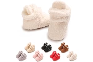YloveM Stivali per Neonato Scarpe e Calzini Caldi Fondo Morbidi Antiscivolo Ispessiti Invernali Primi Scarpe da Passeggio Stivali Neonata Scarpe per bambini