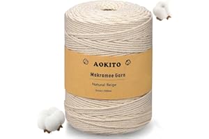 YESLUSY Filo Macrame 3mm x 300m Macrame Corda Naturale, Corda Macrame Morbido, Macramè Filo per Arazzi, Appendini per Piante, Artigianato Fai da Te, Decorazioni Boho, Confezioni Regalo