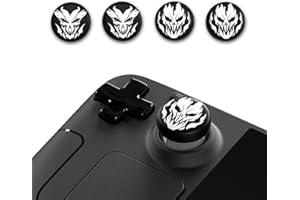 PlayVital Joystick Kappen für Steam Deck LCD,Thumbsticks Grips Caps für PS Portal Remote Player,Schutzkappen Zubehör Analog Stick Kappen für Steam Deck OLED Controller(Feuer-Dämonen)