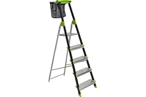 CENTAURE Escabeau Aluminium, 5 Marches Rivetées, 3m Hauteur d'Accès