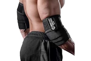 TAVIEW Coderas para Levantamiento de Pesas (1 par), Soporte elástico de Codo de 120cm y Levantamiento de Pesas de compresión, Fitness, Entrenamiento Cruzado y Entrenamiento de gimnasi