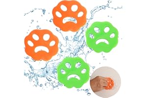 KATELUO Haarentferner für Waschmaschine, 4 Stück Tierhaarentferner Waschmaschine, Wäsche Haarfänger Silikon Haarfänger, Tierhaarentferner für Wäsche, Entfernt Fell in Waschmaschine und Trockner