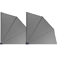 GRASEKAMP Qualität seit 1972 2 Stück Balkonfächer 120 x 120 cm Grau mit Wandhalterung Trennwand Sichtschutz