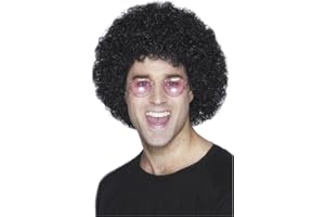 SMIFFY'S Smiffys Peluca afro, económica, negra Halloween