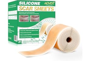 PEPHUCA feuilles de cicatrice en silicone pour les cicatrices causées par la césarienne, la chirurgie, les brûlures, les chéloïdes, l'acné, etc. Rouleau de cicatrice en silicone sans médicament [1.5M]